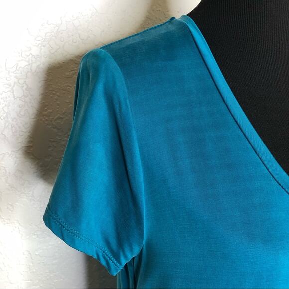 Anthropologie Dolan turquoise blue green mixed material tunic dress size Small - Picture 7 of 13